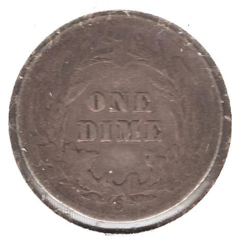 1905-S Barber Dime Reverse